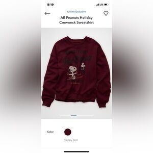 American eagle snoopy sweater size small new without tags